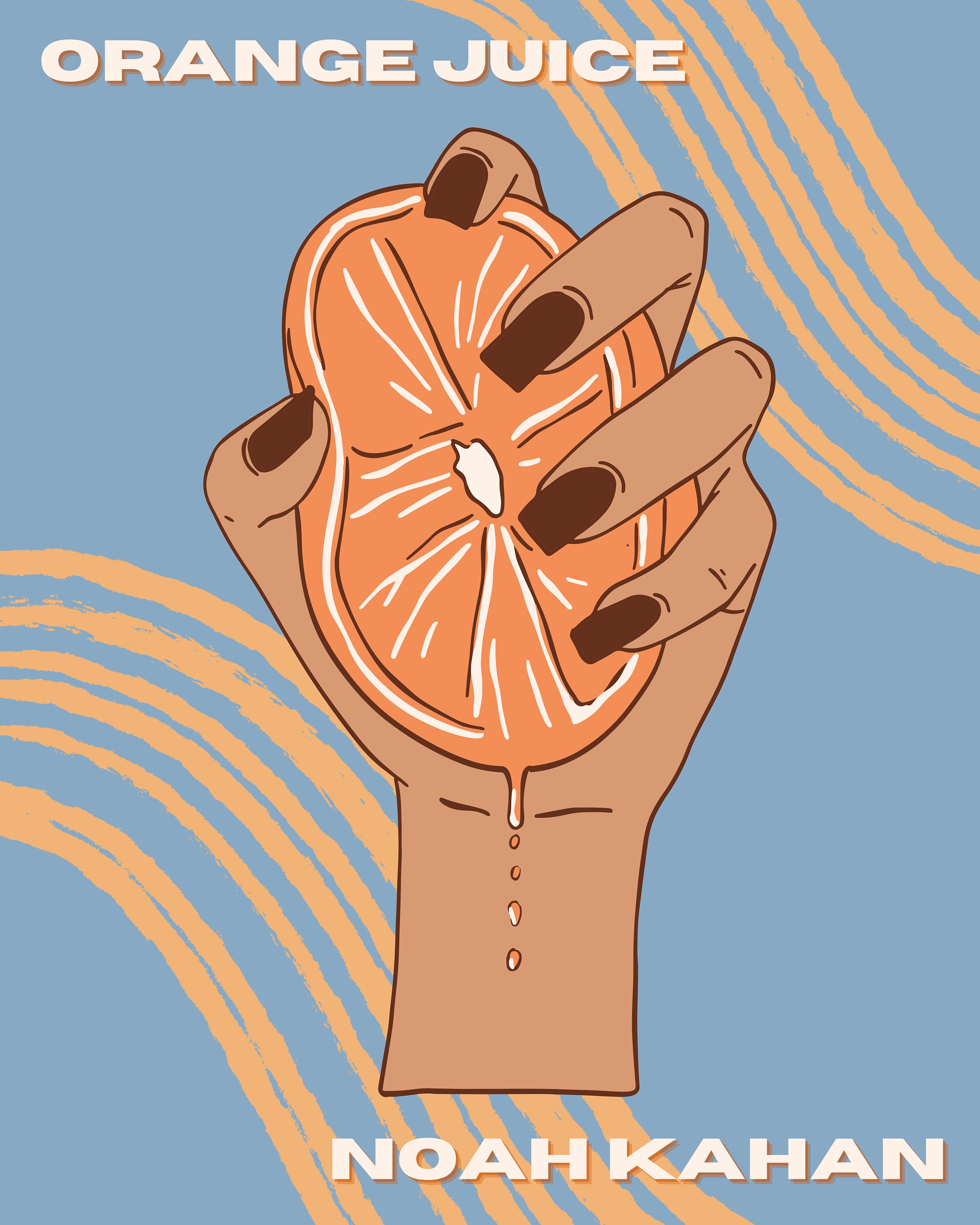Noah Kahan Orange Juice Digital Print Stick Season Merch Etsy