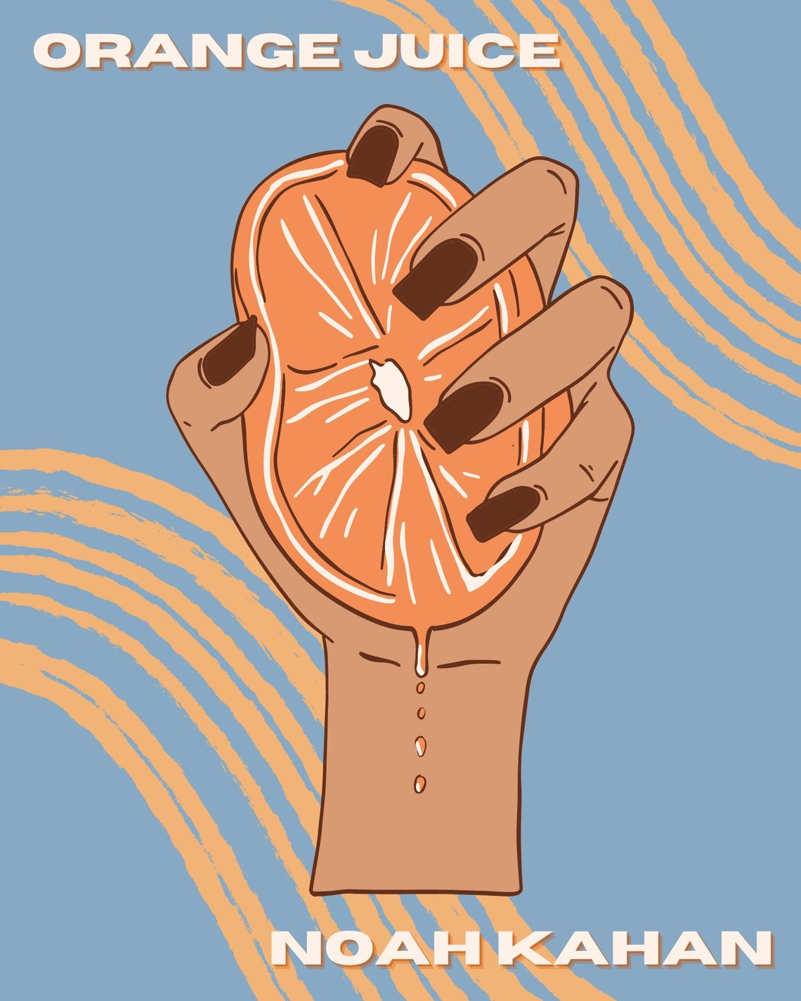 Noah Kahan Orange Juice Digital Print Orange Blue Funky Etsy