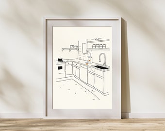 Orange Juice Digital Print, Kitchen, Kitchen Wall Art, Wall Art, Trendy Wall Art, Poster, Home Decor, Hand Drawn, Modern, Minimal, Cute, Fun