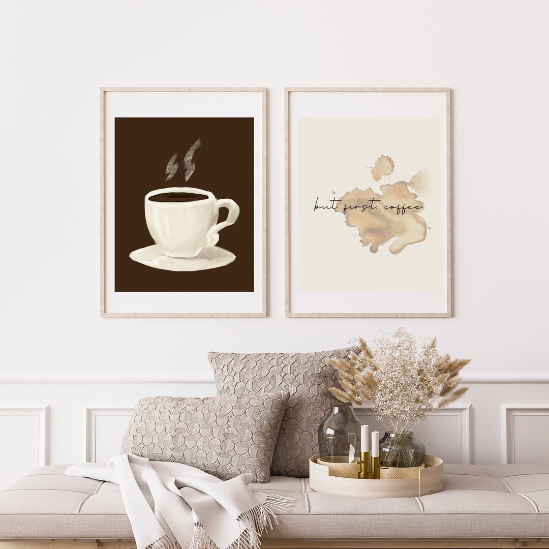 set of 6 kitchen prints coffee print set kitchen art... But First, Coffee Digital Print Set, Wall Art, Poster, Kitchen, Simple ...
