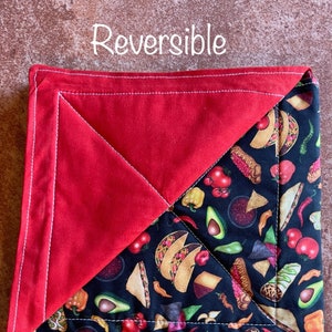 Tortilla Warmer/Bread Basket Liner - Mexican Food (Red)