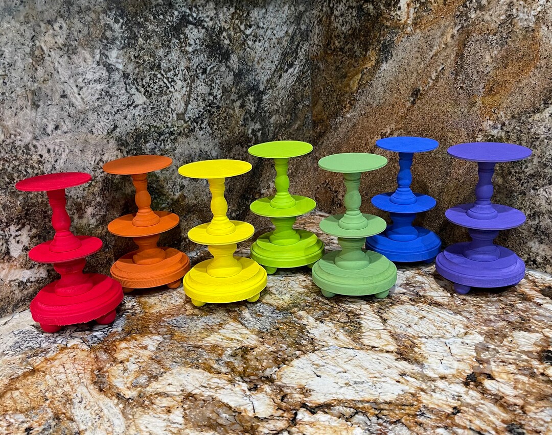 Mini Round Wood Risers for Tiered Trays Set 1 top 3.5 & Etsy