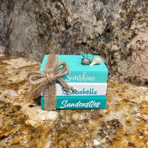 Book Stack: Coastal Tray Decor (Sunshine Seashells Sanscastles)