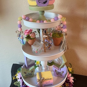 Spring Tiered Tray Decor