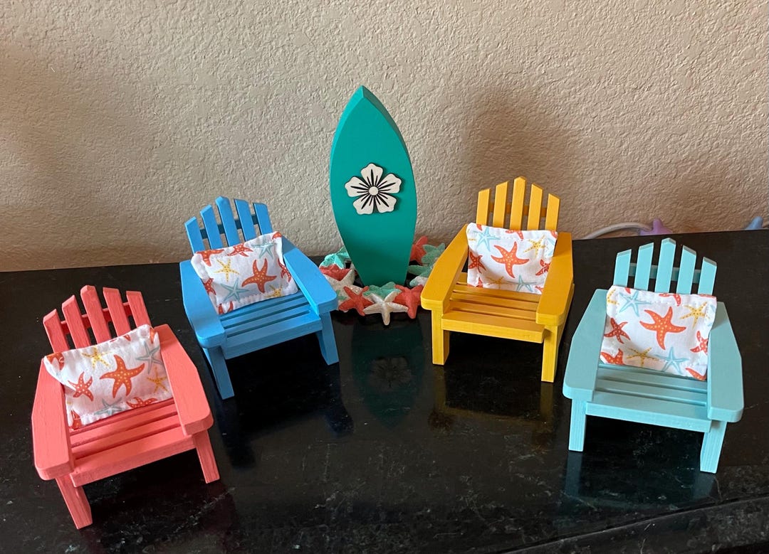 Adirondack Chair With Pillow: Coastal Tray Decor - Etsy