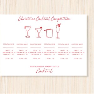 Scheda punteggio del concorso COCKTAIL DI NATALE