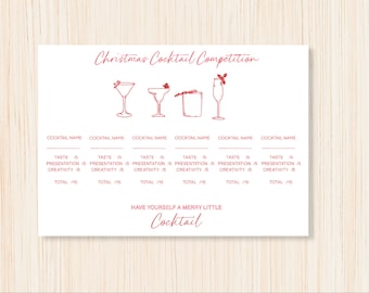 CHRISTMAS COCKTAIL competition score card