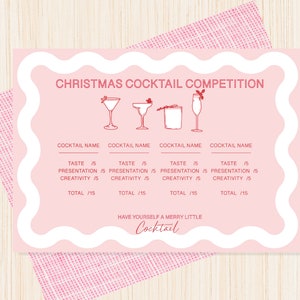 クリスマスカクテルスコアカード、カクテル完成
