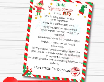Carta de Elf, Carta Elf Español EDITABLE, Carta Elf, Elf Editable, Carta de Elfo, Carta de Duende