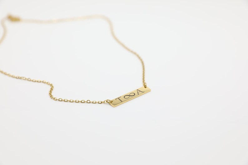 Collier gravé personnalisé, collier de bar personnalisé, collier de date, collier de nom, collier de coordonnées, collier cadeau, Saint-Valentin, femme image 3