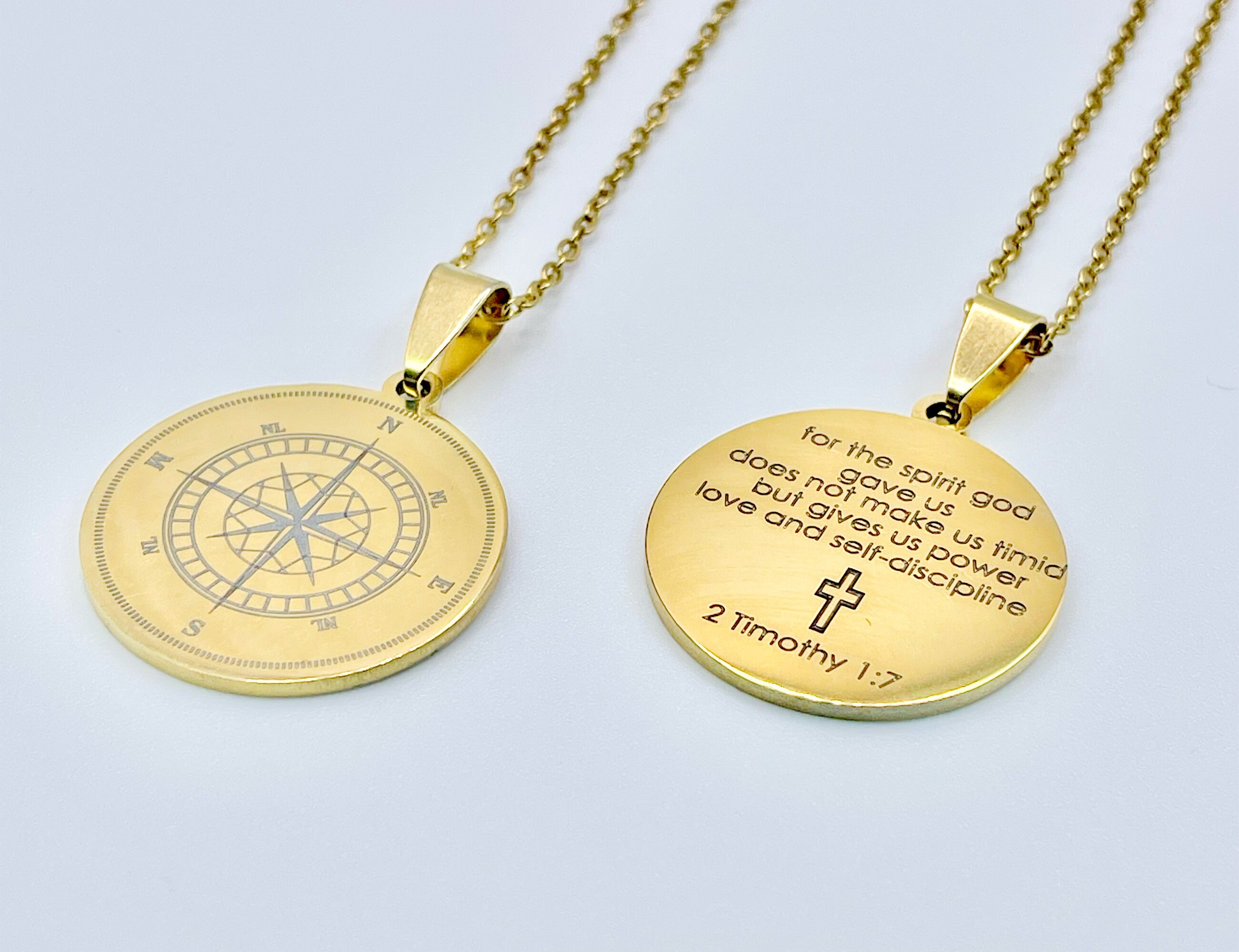 Engraved Compass Necklace Name Necklace Valentines Day Gift Etsy
