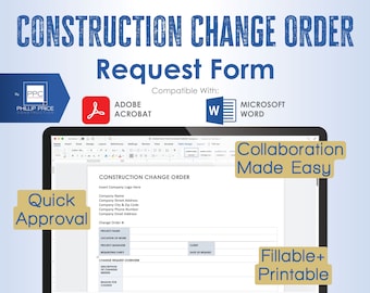 Template für Änderungswünsche, Auftragsstruktur, Projekt- und Projektmanagement (Word & PDF)