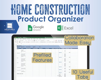Home Construction Product Organizer