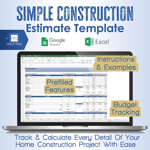 Construction Bid Template Etsy