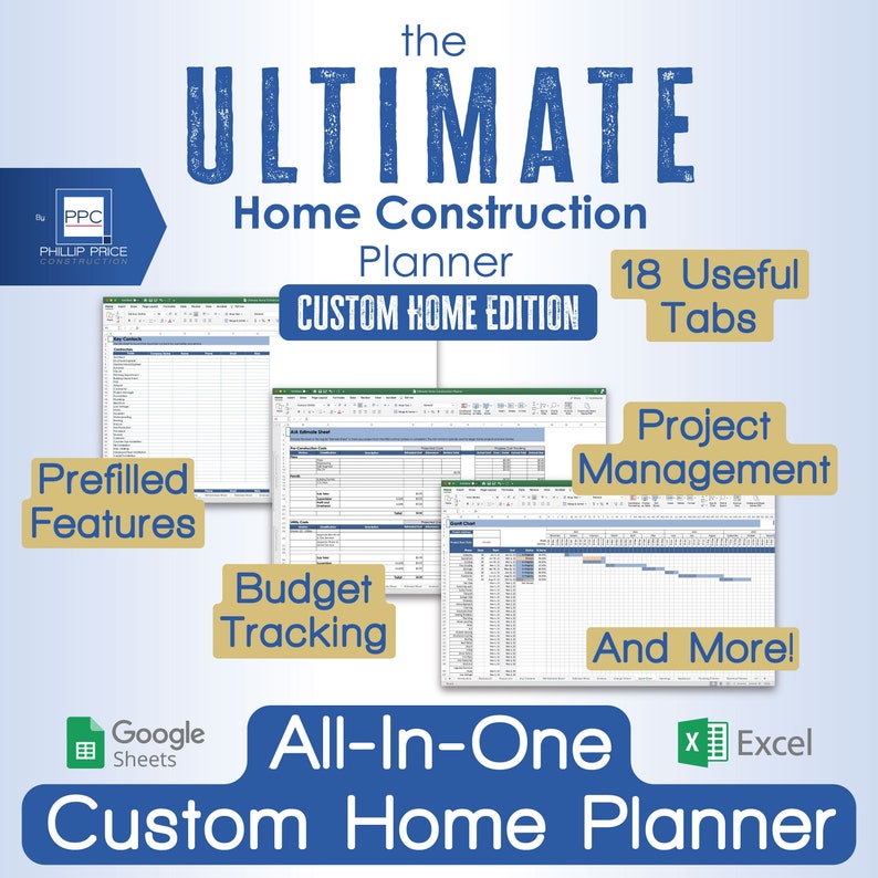 Ultimate Home Construction Planner, Custom Home Building Planner, Renovation Interior Design Organizer, Budget Tracking Remodel Organizer image 1