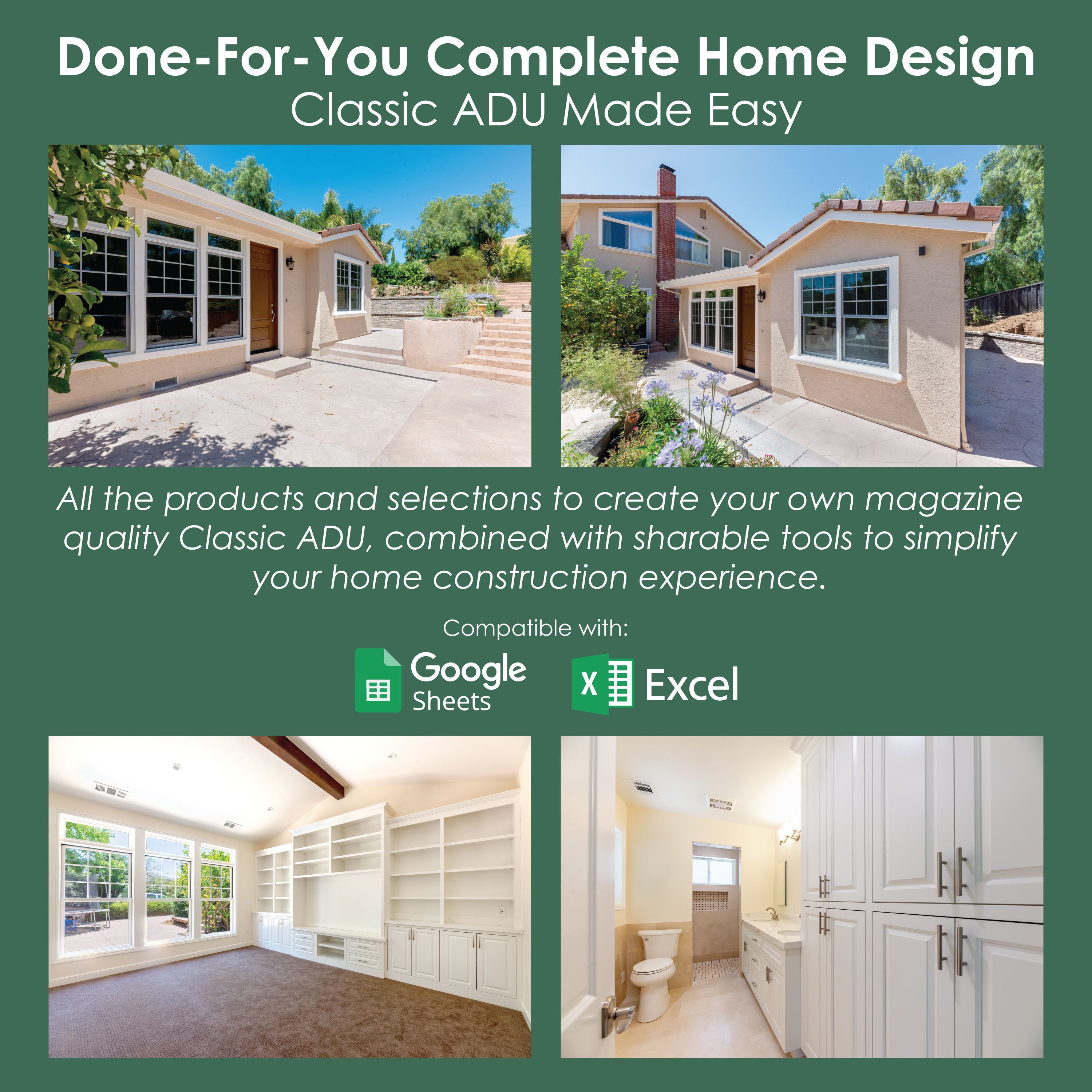 Classic ADU Home Interior Design Package + Construction Planner ...