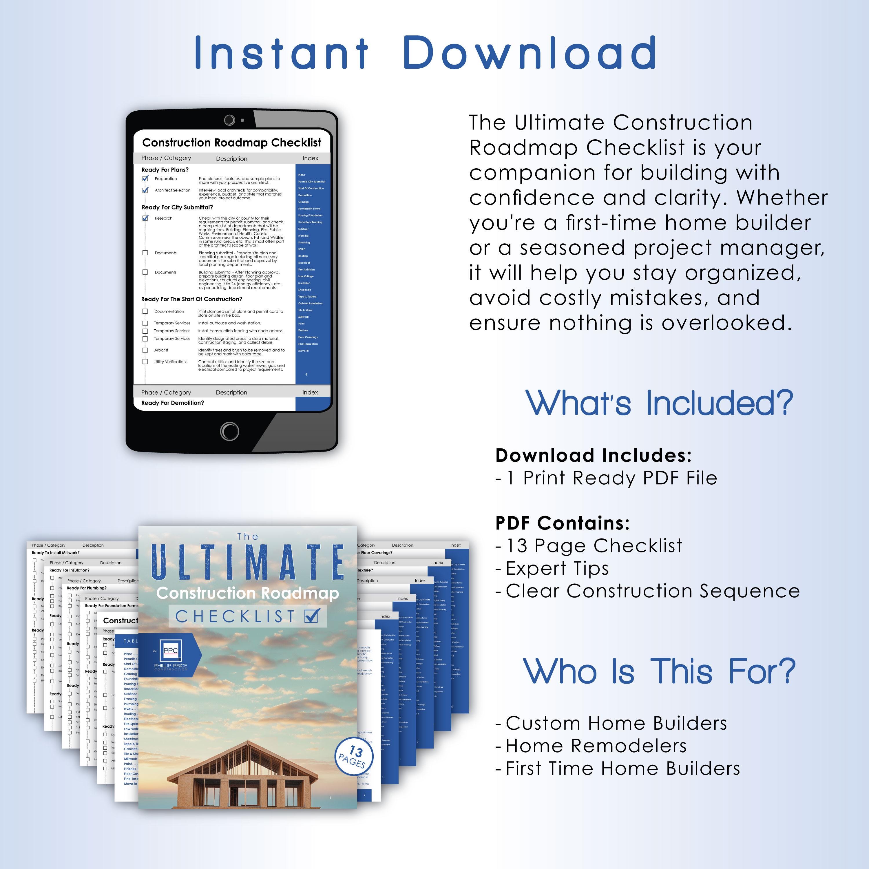 Ultimate Home Construction Roadmap Checklist – Step-by-step Guide ...