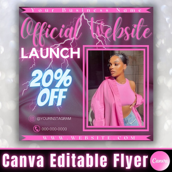 Official Website Launch Flyer DIY Template Business Design Social Media Flyer Instagram Post New Website Digital Download Instant Access