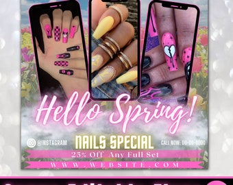 Spring Nail Special Flyer Spring Sale Flyer Beauty Flyer Spring Nail Flyer Nail Sale Flyer Nail Special Flyer April Booking Flyer