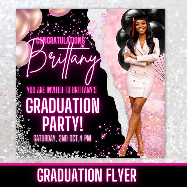 Graduation Invite Canva Template Etsy