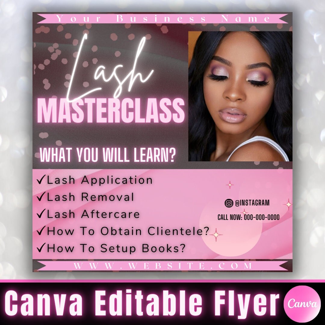 DIY Masterclass Social Media Flyer Platinum Business Course Hair Nails