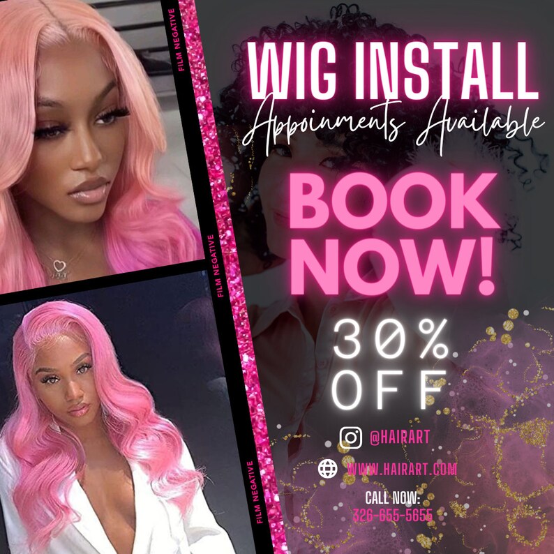 DIY Wig Install Specials Book Now Flyer Hair Salon Appointment Etsy
