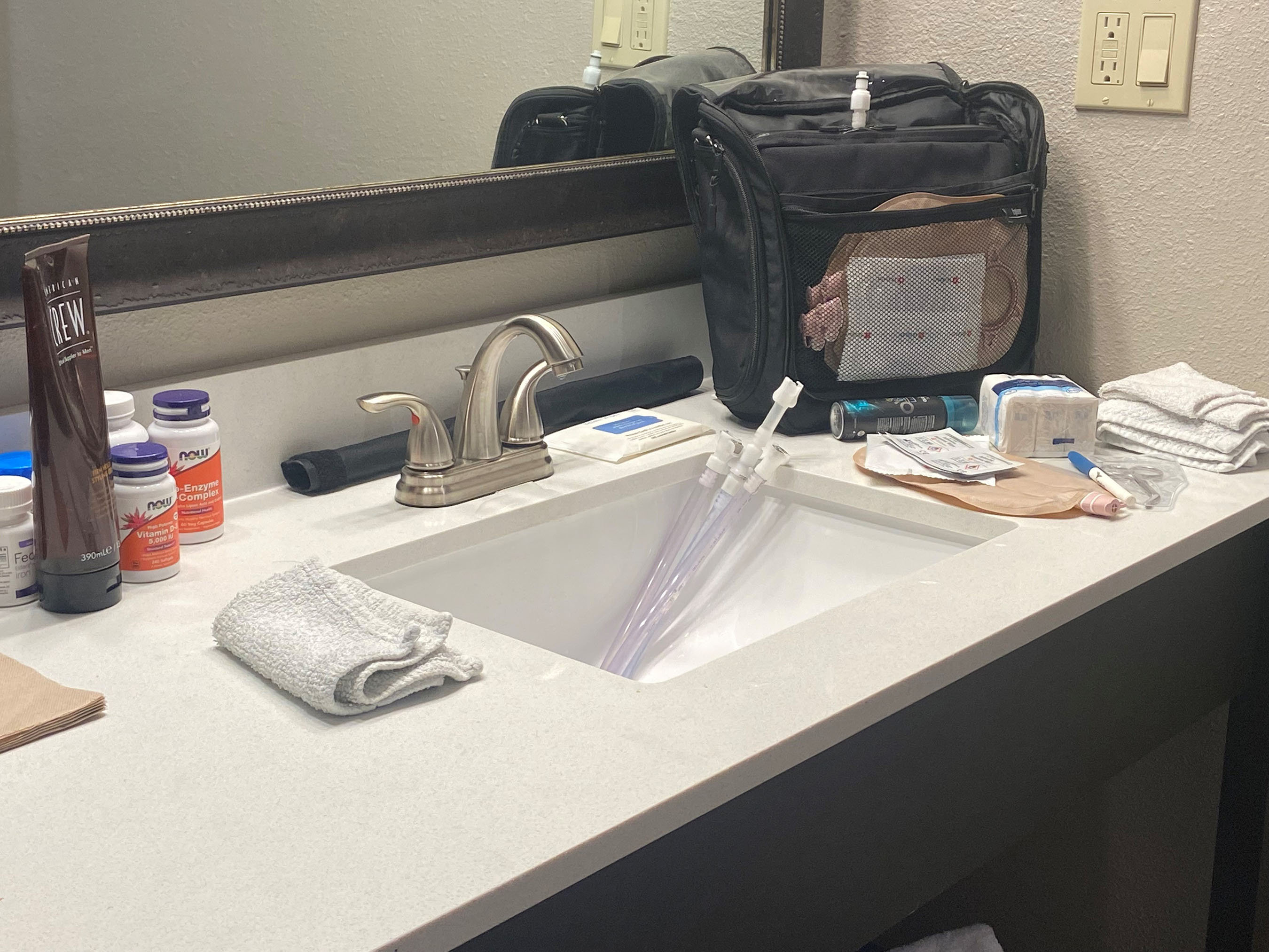 Ostomy Travel Bag & Ostomy Supplies Organizer, Hanging Toiletry Bag