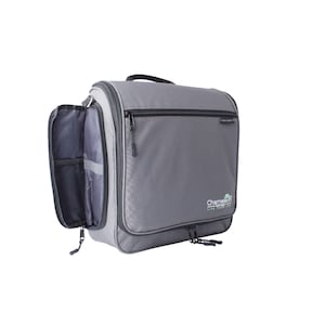 Ostomy Travel Bag XL- Hanging Toiletry Organizer, Ostomy Supplies, CPAP, Medical Supplies Bag for Men and Women - TSA Compliant - Grey