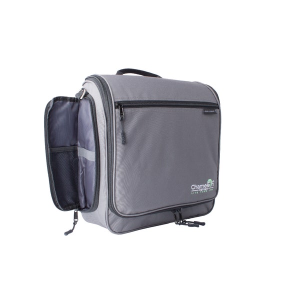 Sac de voyage XL pour stomie - Organiseur de toilette suspendu, fournitures pour stomie, PPC, trousse de fournitures médicales pour homme et femme - Conforme à la TSA - Gris