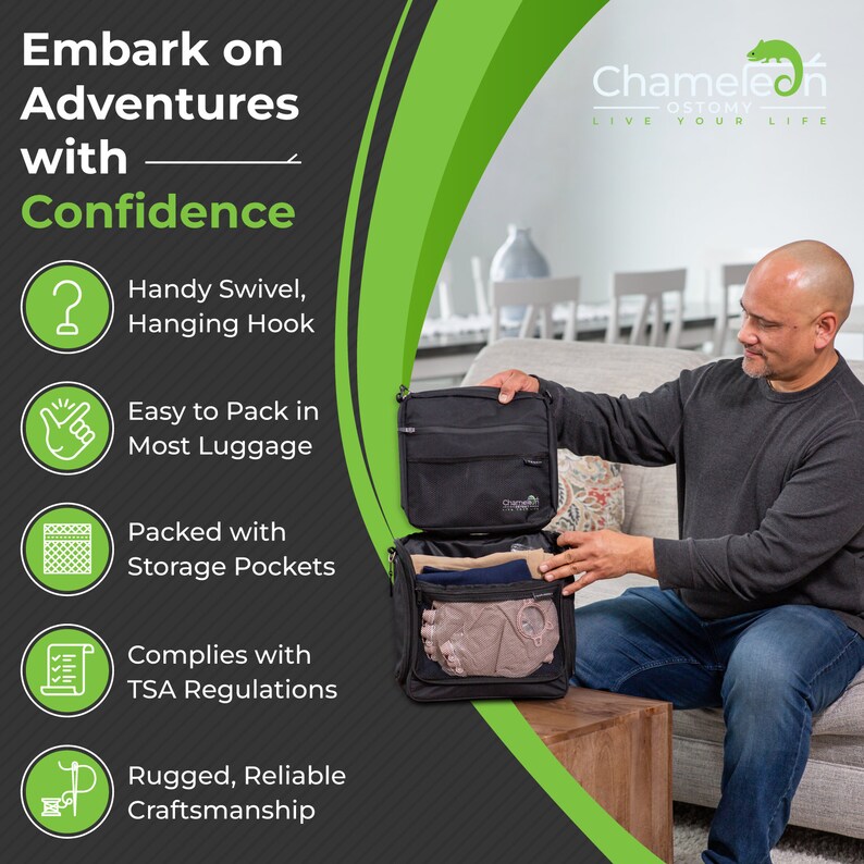 Ostomy Travel Bag & Ostomy Supplies Organizer, Hanging Toiletry Bag