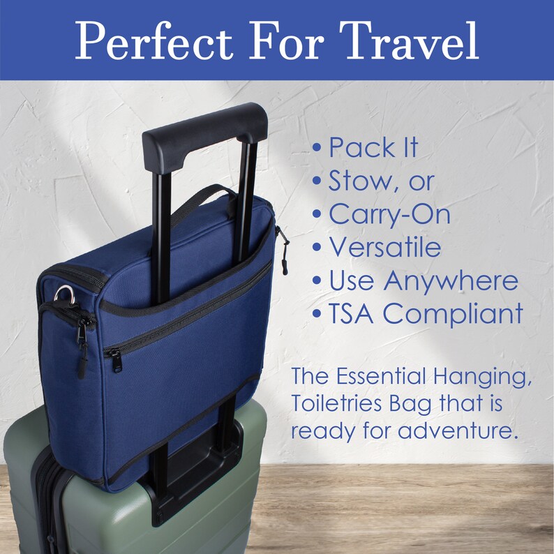 Explorer II Ostomy Travel Bag XL Hanging Toiletry Organizer, Ostomy