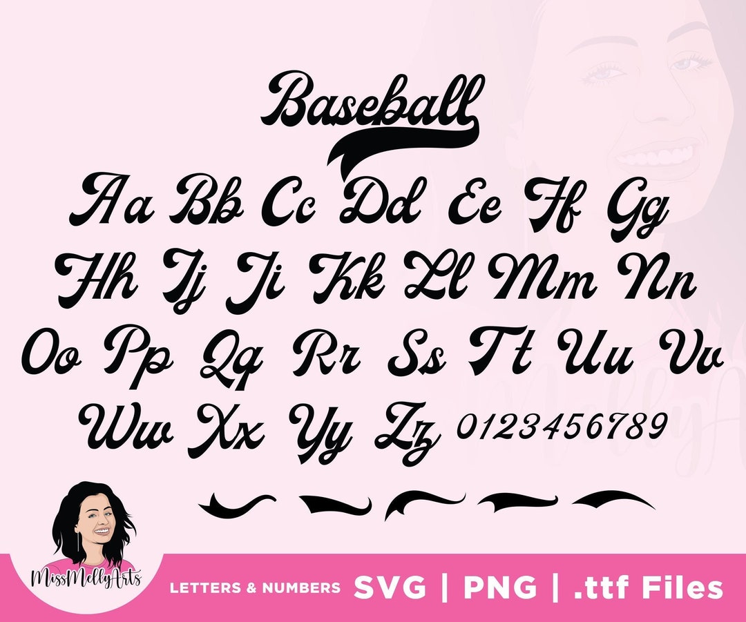 Baseball Font Baseball Font Svg Baseball Script Font Etsy