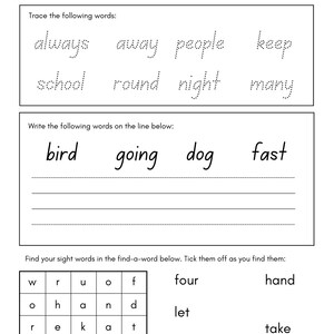 10 Printable Sight Word Activities Toddler Printable - Etsy