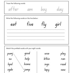 10 Printable Sight Word Activities Toddler Printable - Etsy