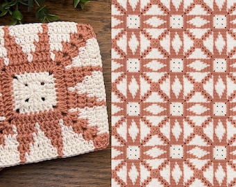 Sunburst Granny Square Crochet Pattern: Two-Color PDF Tutorial