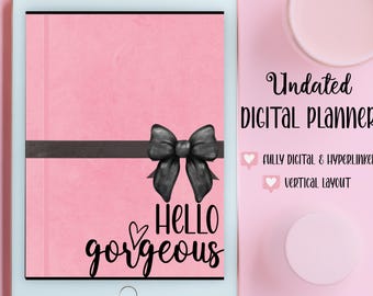 Undated digital planner for goodnotes pdf digital planner for woman pink organization planner yearly planner digital customizable planner