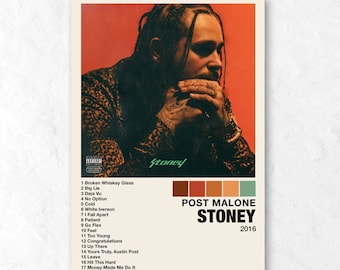 Post Malone - Stoney Poster / Stoney Tracklist / Aangepaste albumhoesposter