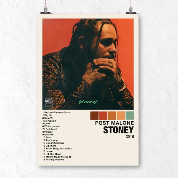 Post Malone - Stoney Poster / Stoney Tracklist / Custom Album Cover Poster