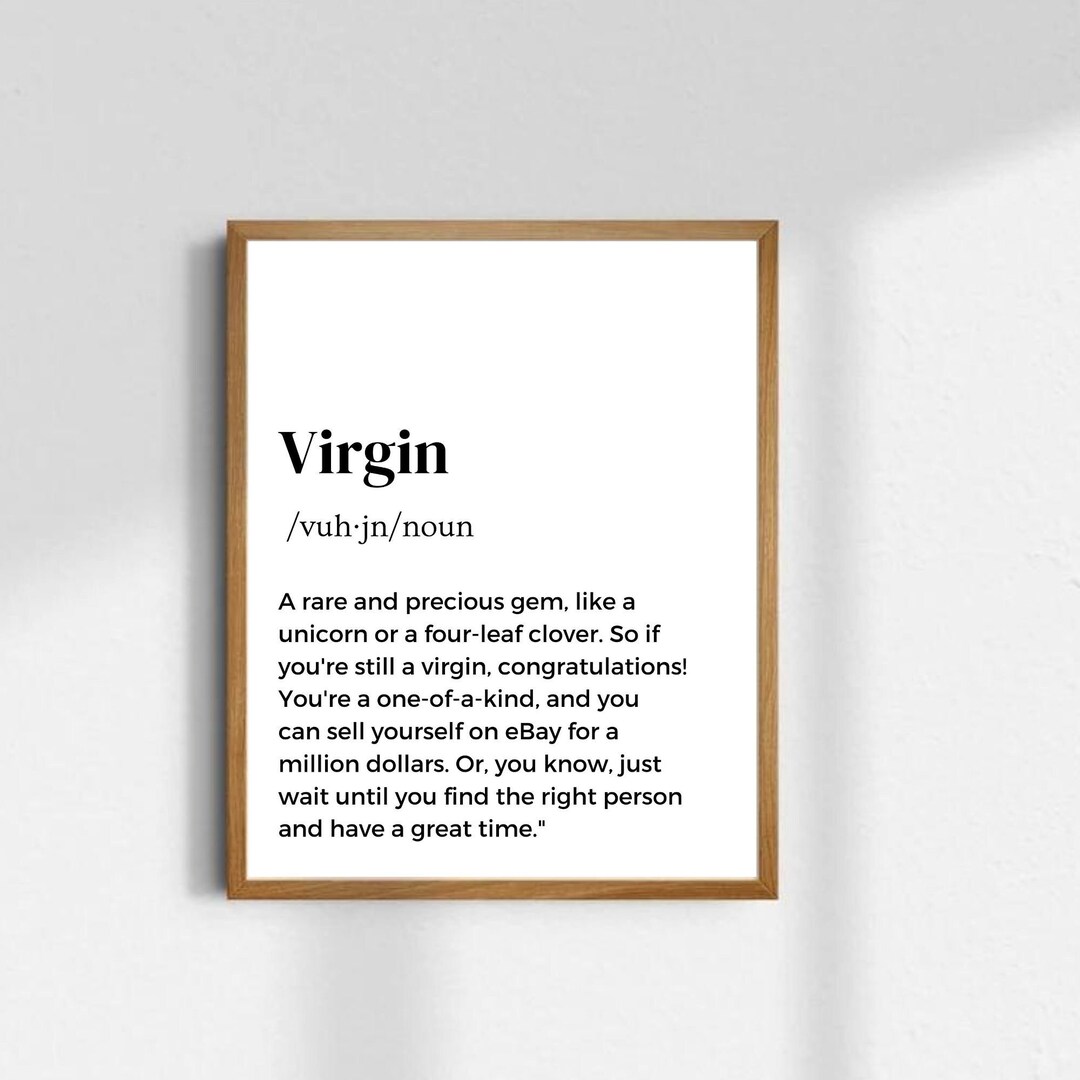 Virgin Definition Printdefinition Wall Artfunny Teen Etsy