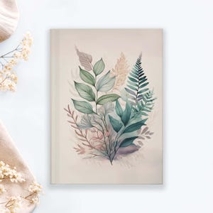 Botanical Hard Cover Journal - Watercolor Floral Notebook, Nature-Inspired Writing Journal, Aesthetic Gift for Writers & Plant Lovers