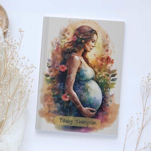 Personalized Pregnancy Journal for Mom to Be, Custom Baby Shower Gift, Floral Maternity Keepsake Book, Baby Memory Journal - Custom Name