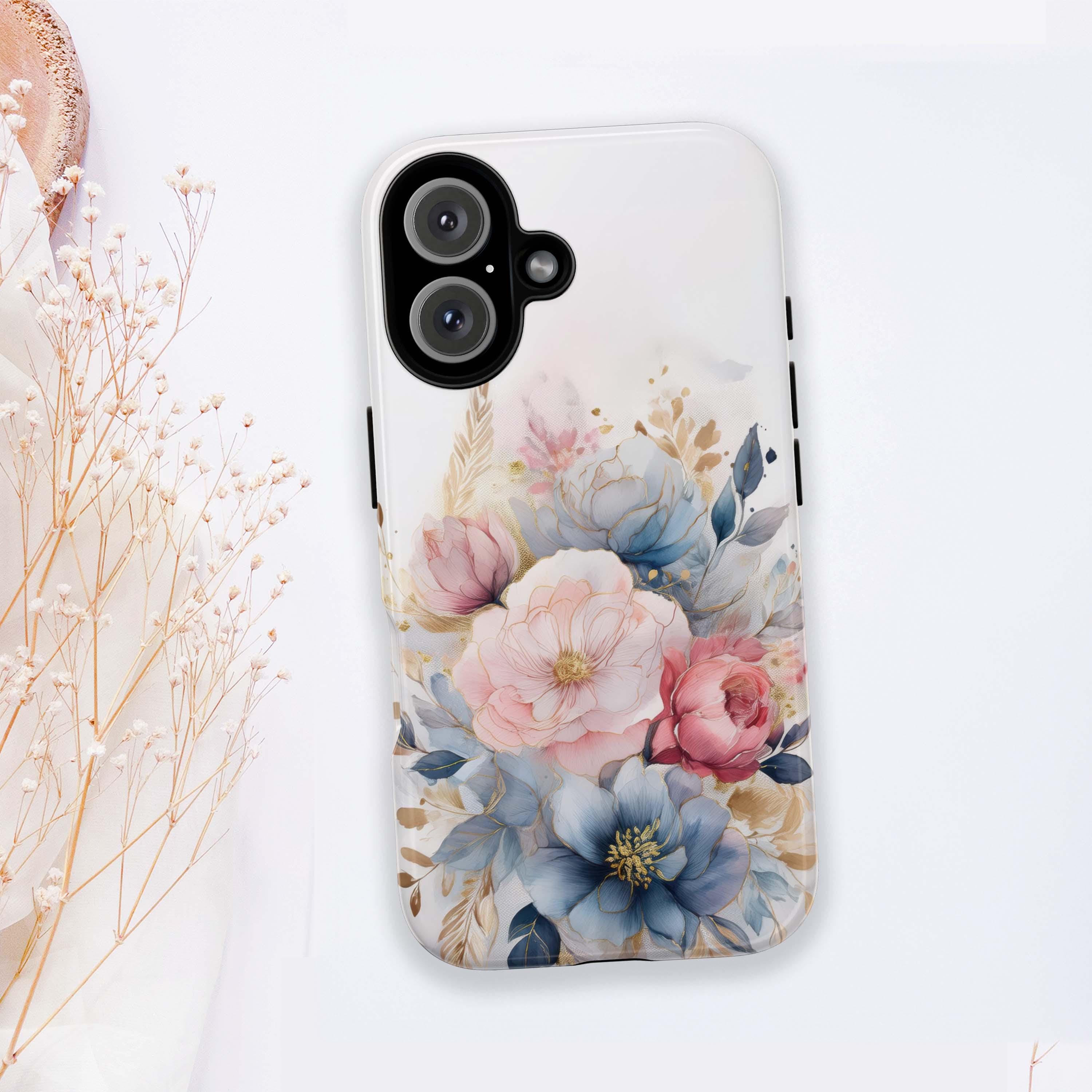 Floral Bouquet Phone Case: Roses & Peonies - Protective Cover
