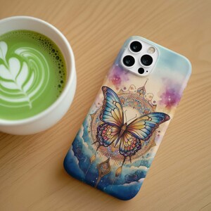 Mystical Butterfly Tough Phone Case - Boho Mandala Protective Cover, Spiritual Aesthetic Art, Celestial Phone Case for iPhone & Samsung