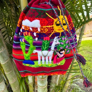 Handmade Peruvian Embroidery  backpack for kids Beautiful Colors