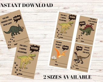 Dinosaurier-Valentinskarten, Dinosaurier-Karten, Kinder-Valentinskarten, Valentinskarten