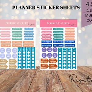 Planner Stickers, Planner Sticker Sheet, Bullet Journal Stickers, Calendar Stickers,