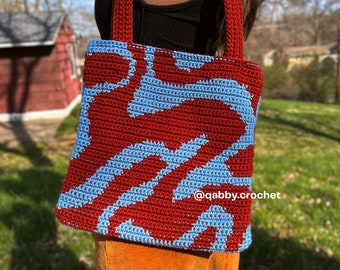 Lava Tote CROCHET PATTERN - Retro-Inspired Crochet Market Bag Digital PDF Pattern