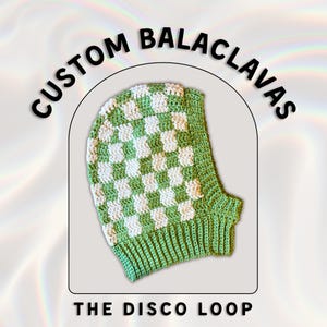 Rutig balaklava, specialtillverkade virkade vinteraccessoarer