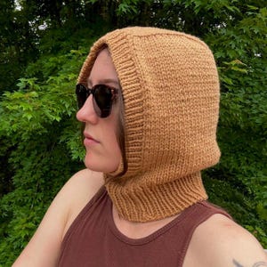 Handmade Knit Tan/Brown Balaclava