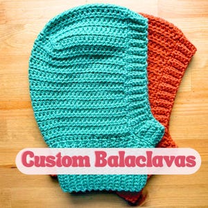 Custom Handmade Balaclava, Solid Crochet Balaclava